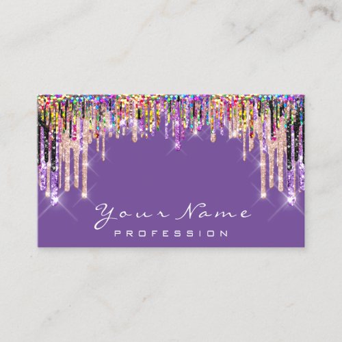 Makeup Artist Pink Purple Drips Appointment Card