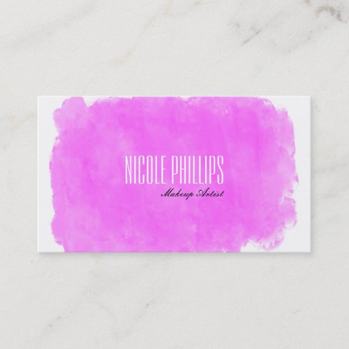 Makeup Artist Pink Splotch BEAUTY Business Card