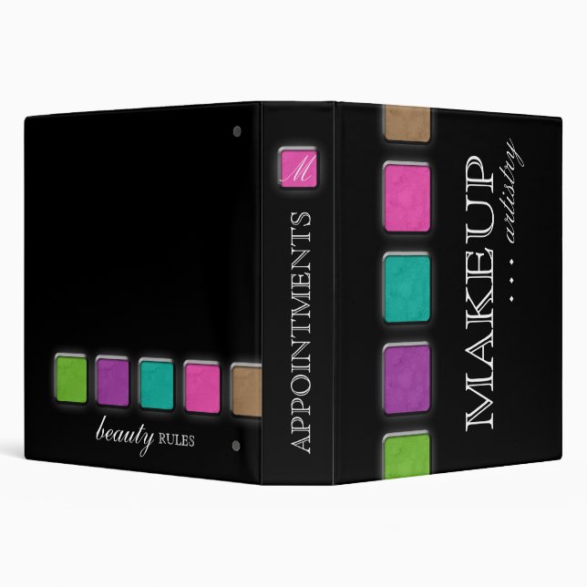 Makeup Artist Portfolio Appointment Book Palettes 3 Ring Binder (Background)