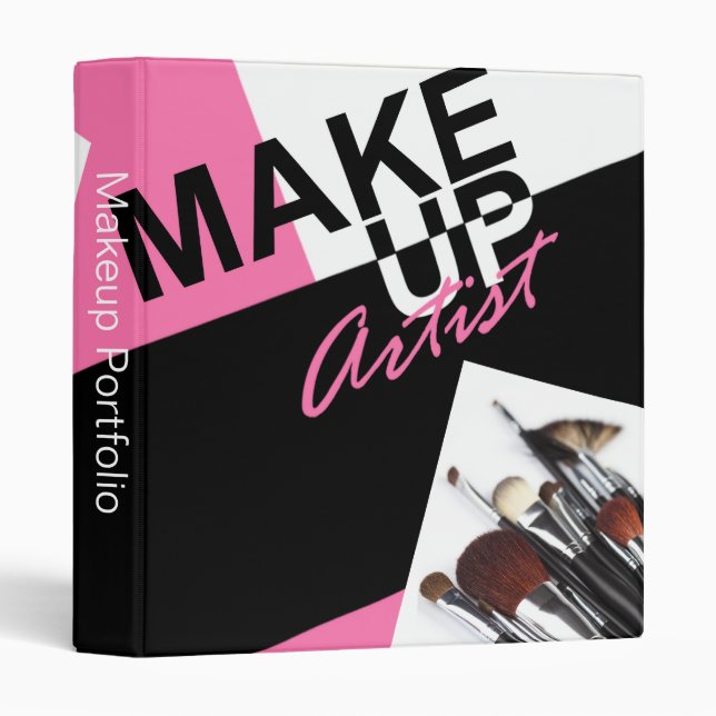 Makeup Artist Pro Portfolio Appointment Book 3 Ring Binder (Front/Spine)