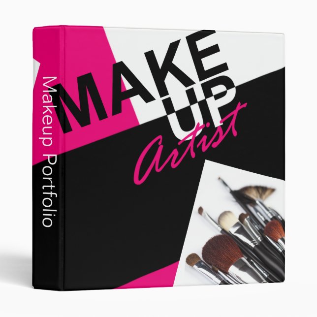 Makeup Artist Pro Portfolio Appointment Book 3 Ring Binder (Front/Spine)