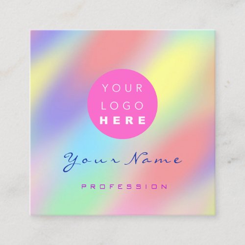 Makeup Artist Professional Custom Logo Holograph Square Business Card