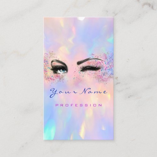 Makeup Artist Professional Eyelash Holograph QR  Business Card