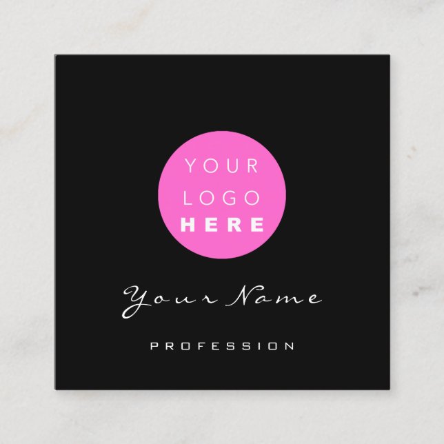 Makeup Artist Professional Eyelash Simply Pink Square Business Card (Front)