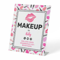 Makeup Artist Promotional Lipstick Lip Print Pedestal Sign