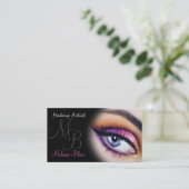 Makeup Artist Purple Blue Eye Business Card (Standing Front)