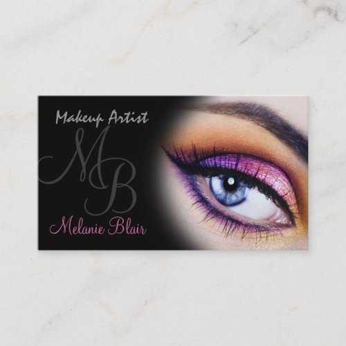 Makeup Artist Purple Blue Eye Business Card