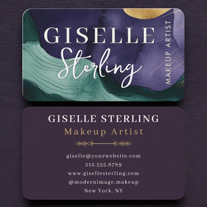 Makeup Artist Purple Business Card