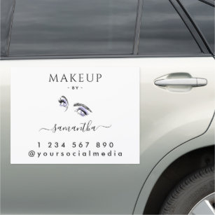 Makeup Artist Purple Eye Brow Social Media Car Magnet