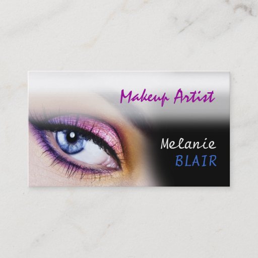 Customizable Makeup Artist Purple Eye Business Card