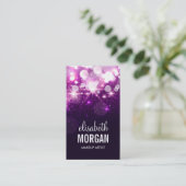 Makeup Artist - Purple Glitter Sparkles Business Card (Standing Front)