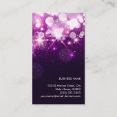 Makeup Artist - Purple Glitter Sparkles Business Card (Back)
