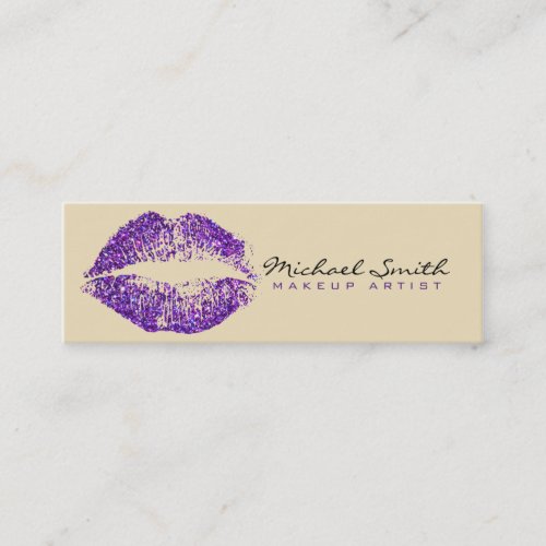 Makeup Artist Purple Lips 3 Mini Business Card