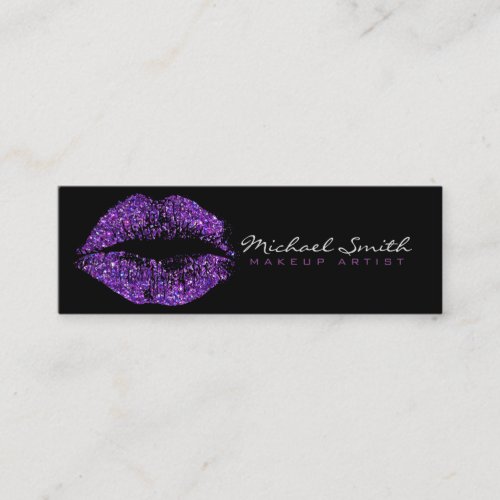 Makeup Artist Purple Lips Mini Business Card