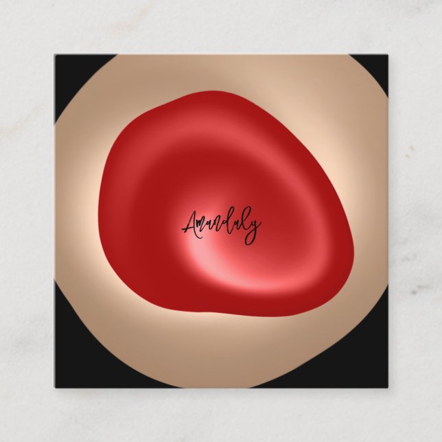  Makeup Artist  QR Code Logo Red Black Nail Modern Square Business Card (Front)