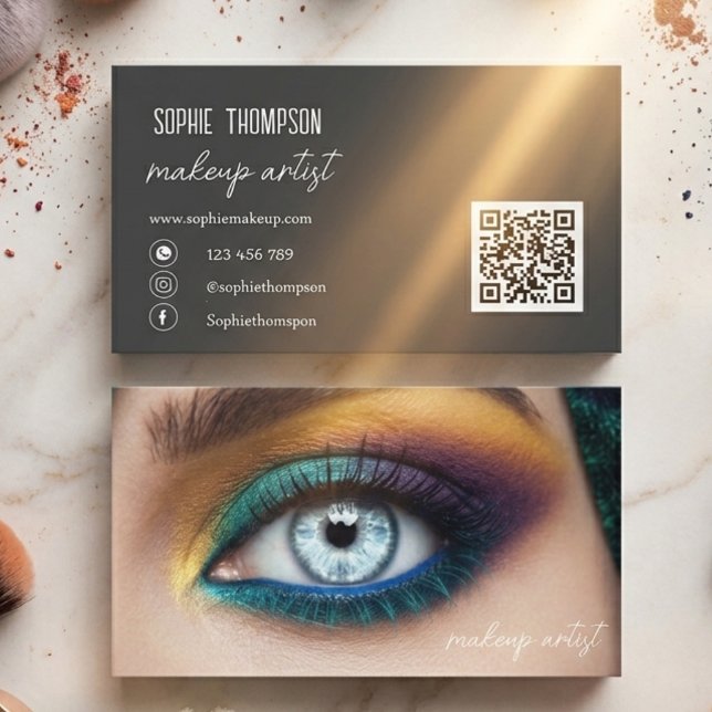 Makeup artist qrcode business card (Creator Uploaded)