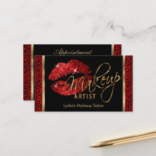 Makeup Artist  - Red Appointment Card