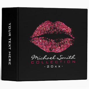 Makeup Artist Red Glitter Lips #2 Binder