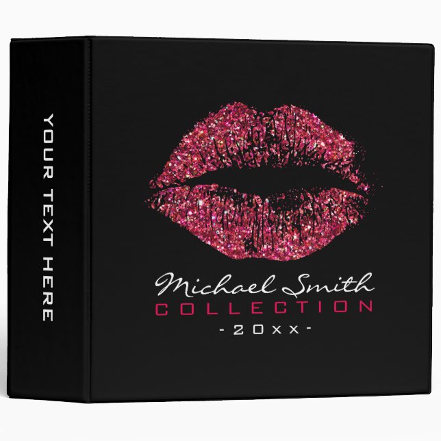 Makeup Artist Red Glitter Lips #2 Binder (Front/Spine)