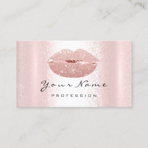 Makeup Artist Red Kiss LIPS Pink Rose Blush Business Card