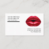 Makeup Artist Red Lips Business Card (Back)