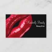 Makeup Artist Red Lips Business Card (Front)
