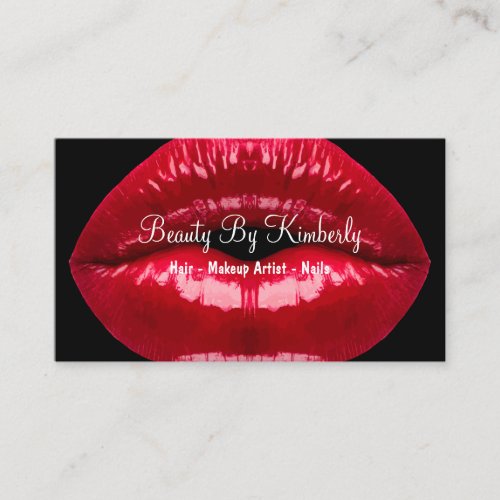 Makeup Artist Red Lips Business Card