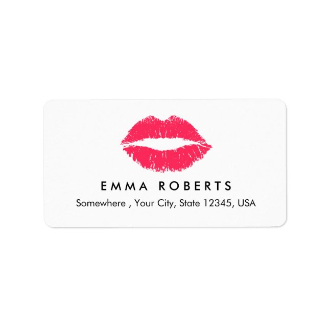 Makeup Artist Red Lips Elegant Beauty Salon Label (Front)