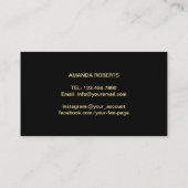 Makeup Artist Red Lips Gold Script Modern Stripes Business Card (Back)