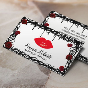 Makeup Artist Red Lips Gothic Beauty Salon Business Card