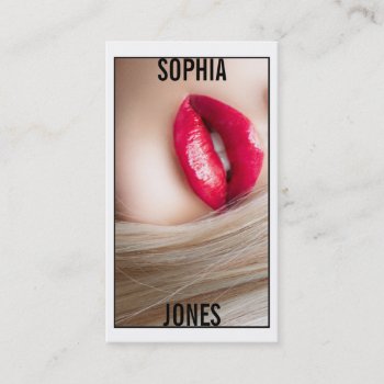 ★ Makeup Artist Red Lips Photo Business Card ★ by laurapapers at Zazzle
