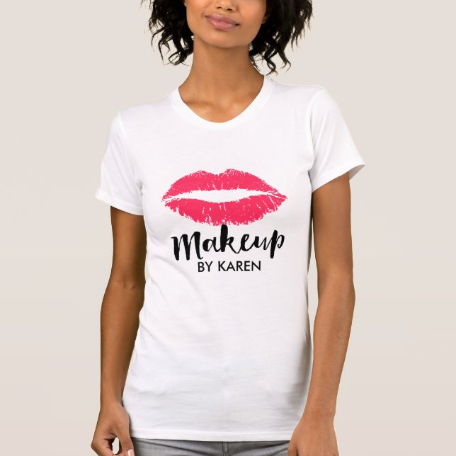 Makeup Artist Red Lips Salon T-Shirt (Front)