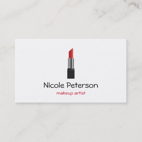 Makeup Artist Red Lipstick Business Card