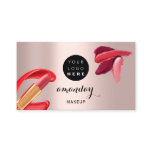 Makeup Artist Red Lipstick Custom Photo QR Code Business Card