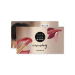 Makeup Artist Red Lipstick Rose Gold Photo QR Code Business Card