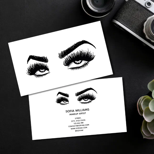 Makeup artist Roll Eye Beauty Salon Lash Extension Business Card | Zazzle