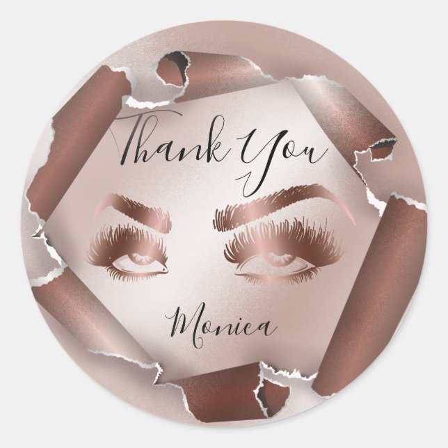 Makeup artist roll Eye Brown Eye Beauty Salon Lash Classic Round Sticker (Front)
