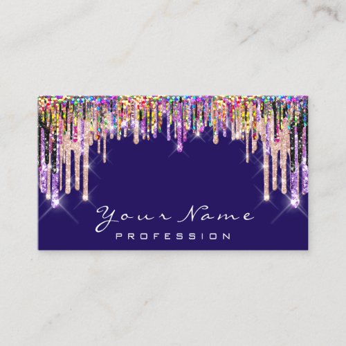 Makeup Artist Rose Blue Drips Appointment Card