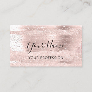 Makeup Artist Rose Cosmetologist Confetti Strokes Business Card