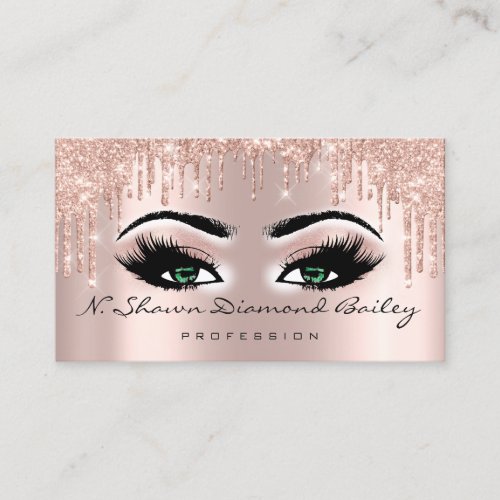 Makeup Artist Rose Drips Green Eyes Appointment Card