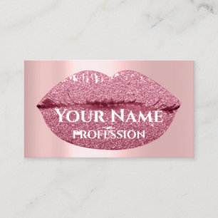 Makeup Artist Rose Drips Kiss Lips  glitter VIP Business Card
