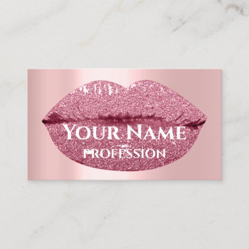 Makeup Artist Rose Drips Kiss Lips  glitter VIP Business Card