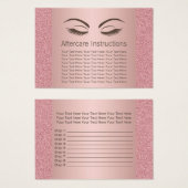 Makeup Artist Rose Gold Aftercare Instructions (Front & Back)