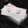 Makeup Artist Rose Gold Dripping Lashes & Brows Business Card