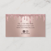 Makeup Artist Rose Gold Drips Glam Lips Salon Business Card (Back)
