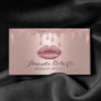 Makeup Artist Rose Gold Drips Glam Lips Salon Business Card