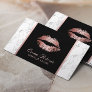 Makeup Artist Rose Gold Lips Marble Appointment Card