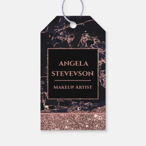 Makeup Artist Rose Gold Marble Gift Tag