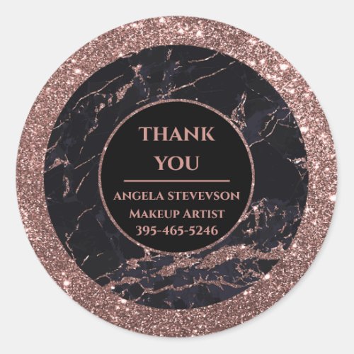 Makeup Artist Rose Gold Marble stickers