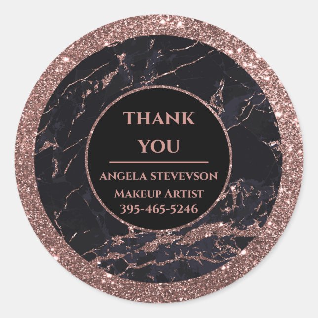 Makeup Artist Rose Gold Marble stickers (Front)